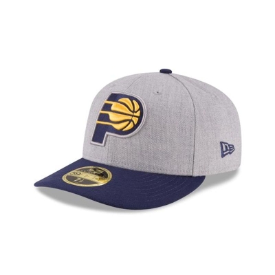 Grey Indiana Pacers Hat - New Era NBA Heather Low Profile 59FIFTY Fitted Caps USA2360478